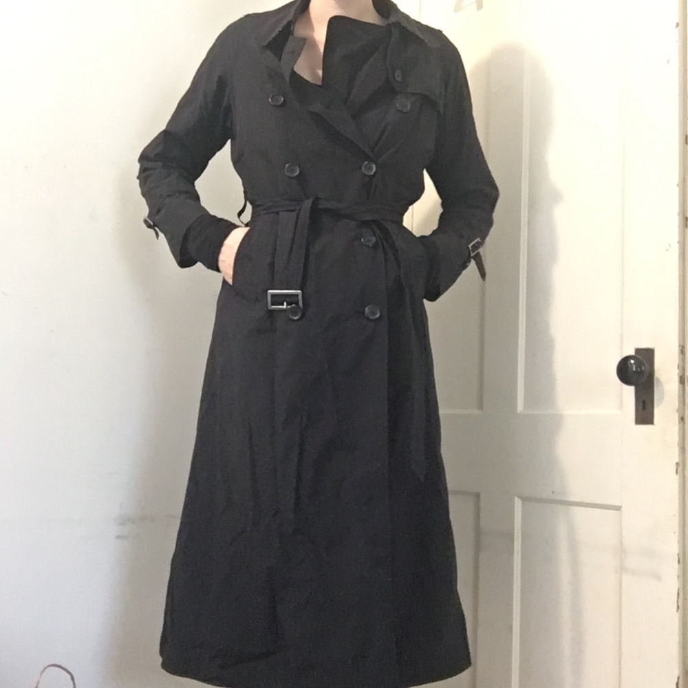 Vintage Rain Shedder Black Trench Coat
